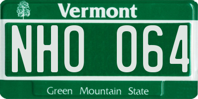 VT license plate NHO064