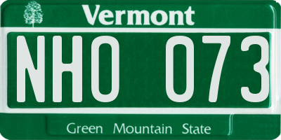 VT license plate NHO073