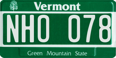 VT license plate NHO078