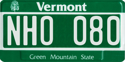 VT license plate NHO080