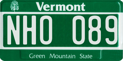 VT license plate NHO089