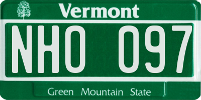 VT license plate NHO097