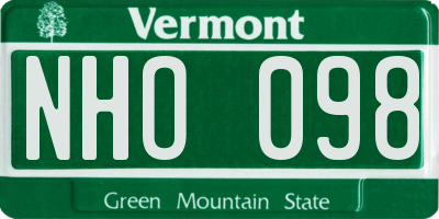 VT license plate NHO098