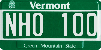 VT license plate NHO100