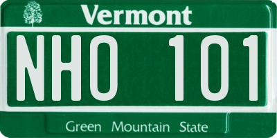 VT license plate NHO101