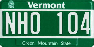 VT license plate NHO104