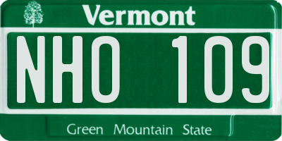 VT license plate NHO109