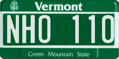 VT license plate NHO110