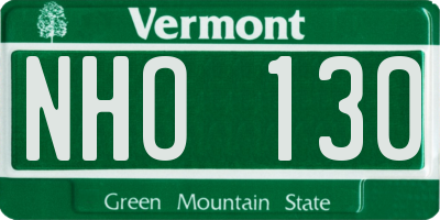VT license plate NHO130