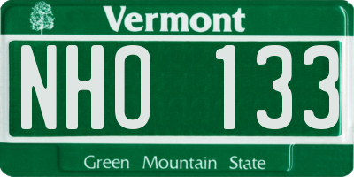 VT license plate NHO133