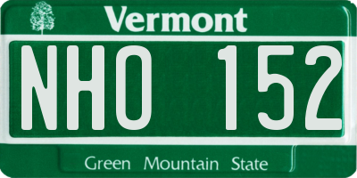 VT license plate NHO152