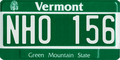 VT license plate NHO156