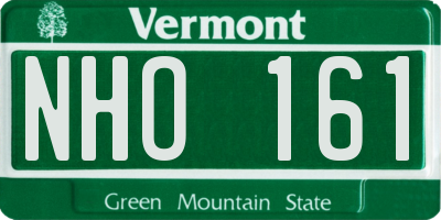 VT license plate NHO161