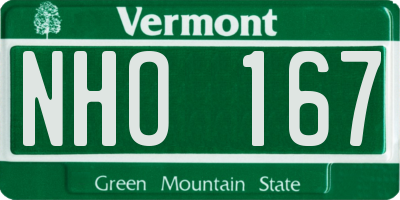 VT license plate NHO167