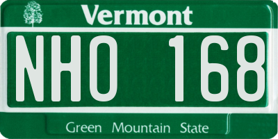 VT license plate NHO168