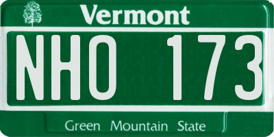 VT license plate NHO173