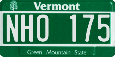VT license plate NHO175