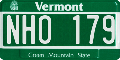 VT license plate NHO179
