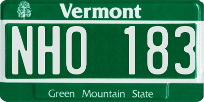 VT license plate NHO183