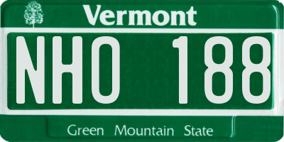 VT license plate NHO188