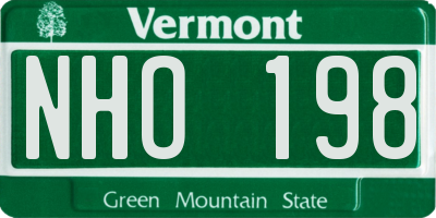 VT license plate NHO198