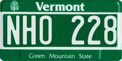 VT license plate NHO228