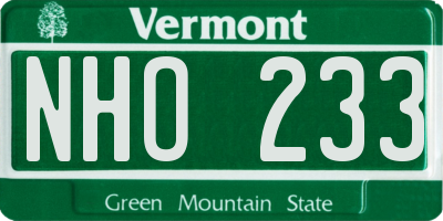 VT license plate NHO233