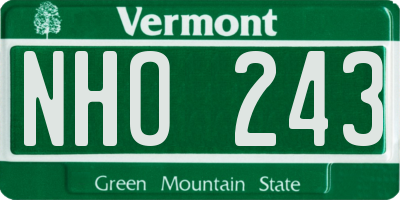 VT license plate NHO243
