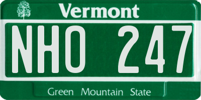 VT license plate NHO247
