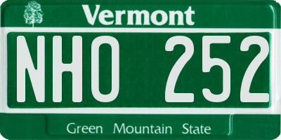 VT license plate NHO252