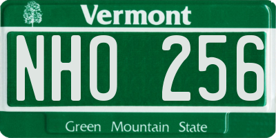 VT license plate NHO256