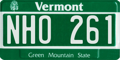 VT license plate NHO261
