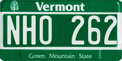 VT license plate NHO262