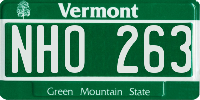 VT license plate NHO263