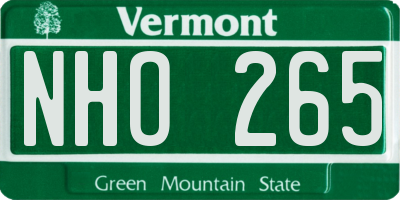 VT license plate NHO265