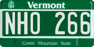 VT license plate NHO266