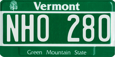 VT license plate NHO280