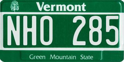 VT license plate NHO285