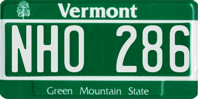 VT license plate NHO286