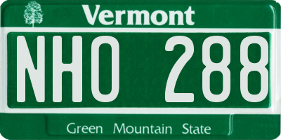 VT license plate NHO288