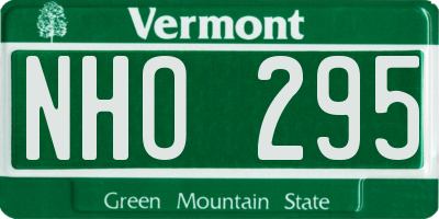 VT license plate NHO295