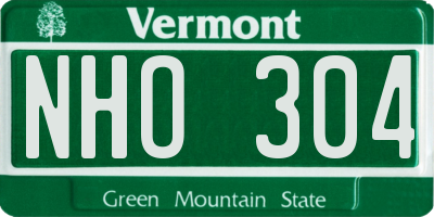 VT license plate NHO304