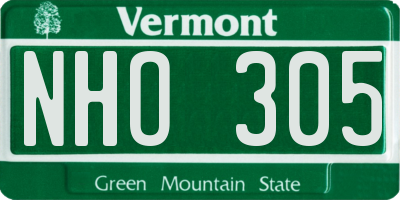 VT license plate NHO305