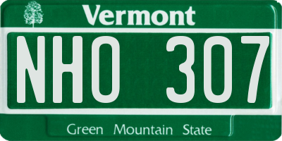 VT license plate NHO307
