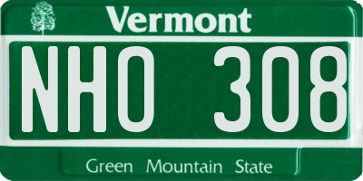 VT license plate NHO308