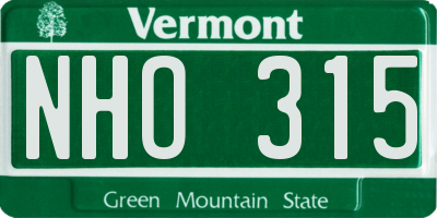 VT license plate NHO315