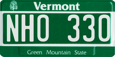 VT license plate NHO330