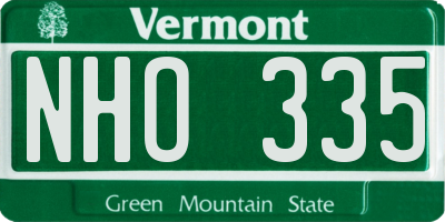 VT license plate NHO335