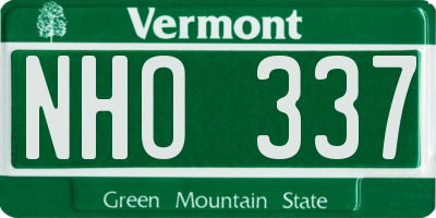 VT license plate NHO337