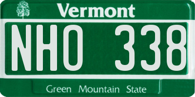 VT license plate NHO338